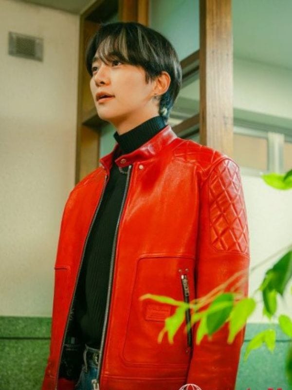 Typhoon Family S01 Lee Jun-ho Red Leather Jacket