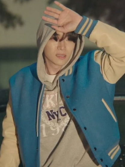 Typhoon Family S01 Lee Jun-ho Varsity Jacket Blue