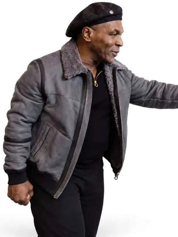 Tyson 2026 Mike Tyson Shearling Bomber Jacket