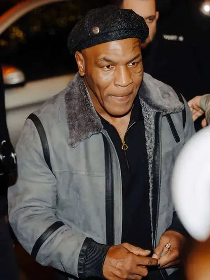 Tyson 2026 Mike Tyson Shearling Bomber Jacket