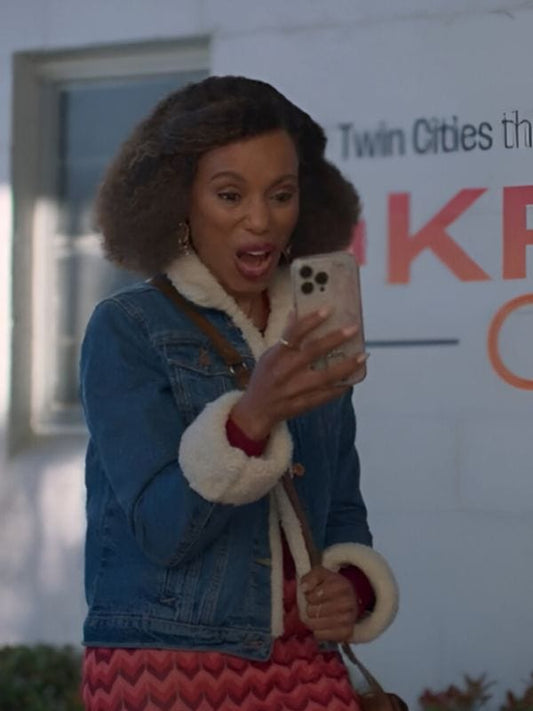 Unprisoned S02 Kerry Washington Shearling Denim Jacket Unprisoned S02 Kerry Washington Shearling Denim Jacket