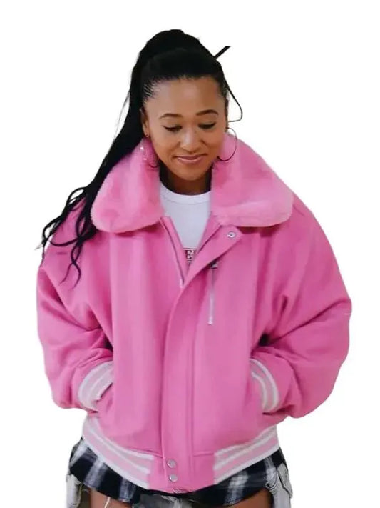 US Open 2026 Naomi Osaka Pink Varsity Jacket