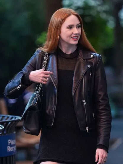 US Open Tennis 2026 Karen Gillan Black Leather Jacket