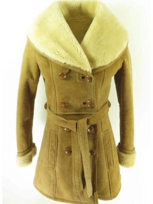 Vintage 80s Deadstock Brown French Creek Overcoat Vintage 80s Deadstock Brown French Creek Shearling Overcoat