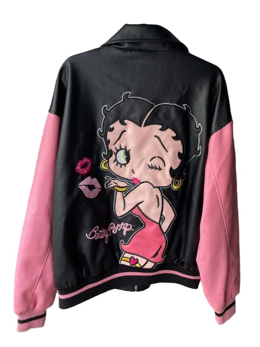 Vintage Betty Boop 90s Leather Bomber Jacket