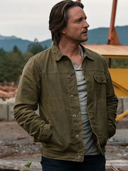 Virgin River S04 Jack Sheridan Green Cotton Jacket Virgin River S04 Jack Sheridan Green Cotton Jacket