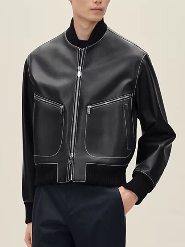 Wasteman NY Screening Tom Blyth Leather Bomber Jacket
