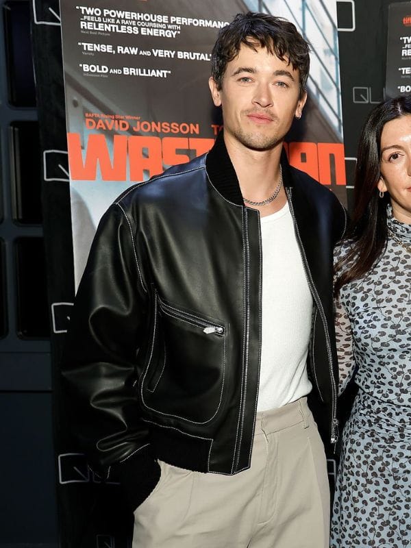 Wasteman NY Screening Tom Blyth Leather Bomber Jacket