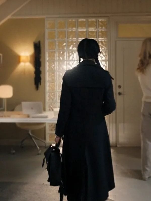Wednesday Jenna Ortega Black Trench Coat Wednesday Jenna Ortega Black Trench Coat