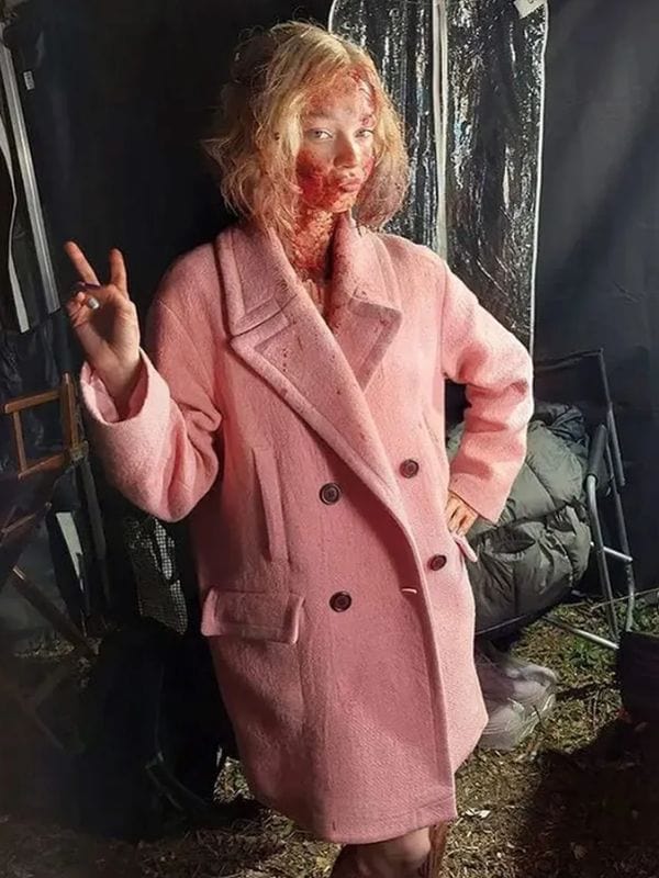 Wednesday S01 Emma Myers Pink Coat Wednesday S01 Emma Myers Pink Coat