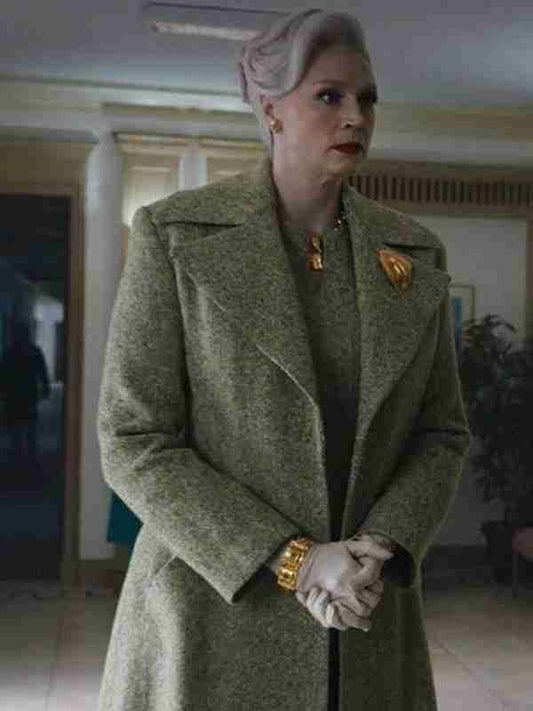 Wednesday S01 Larissa Weems Green Coat Wednesday S01 Larissa Weems Green Coat