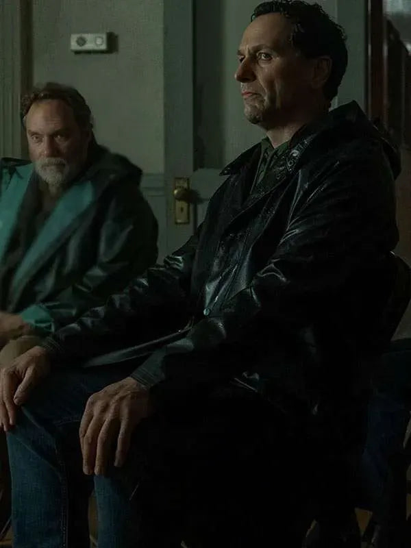 Widows Bay 2026 Matthew Rhys Leather Coat