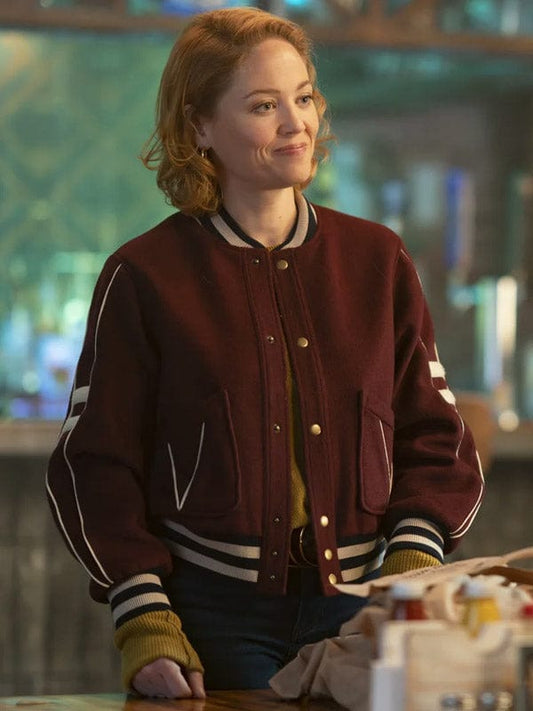 Will Trent S02 Angie Polaski Maroon Bomber Jacket Will Trent S02 Angie Polaski Maroon Bomber Jacket