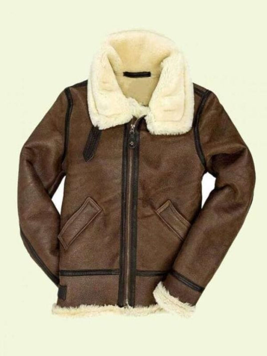 Women’s Bomber Shearling Jacket Brown Bomber Shearling Leather Jacket For Women's