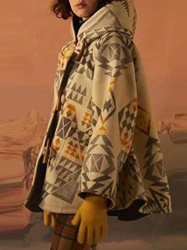 Yellowstone Kelly Reilly White Poncho Cloak Coat