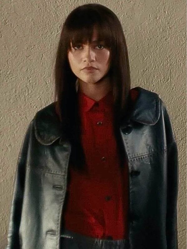 Zendaya Coleman Prada Beauty 2026 Leather Jacket Black