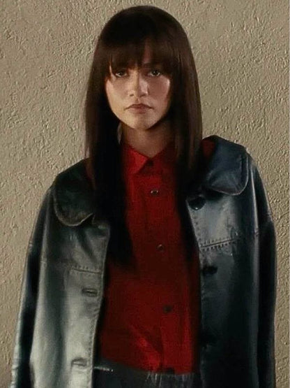 Zendaya Coleman Prada Beauty 2026 Leather Jacket Black