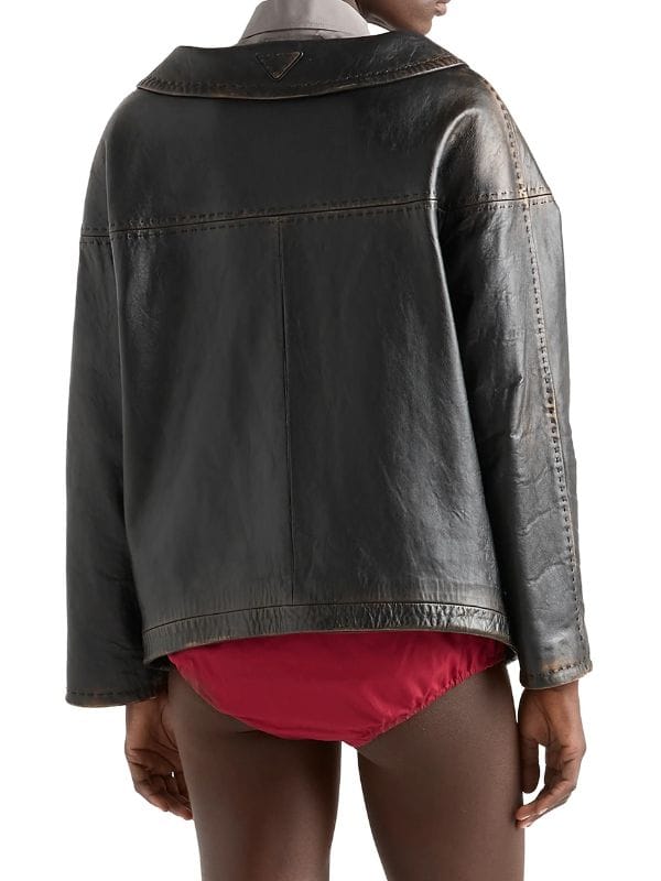 Zendaya Coleman Prada Beauty 2026 Leather Jacket Black