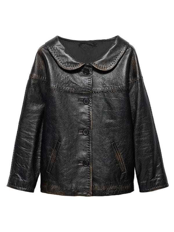 Zendaya Coleman Prada Beauty 2026 Leather Jacket Black